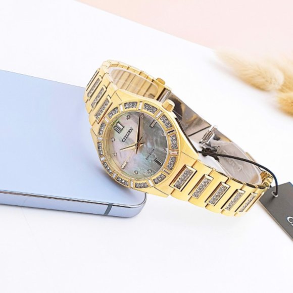 Citizen Eco Drive Diamond Women\'s 34mm Tone Watch